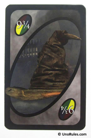 uno harry potter wild sorting hat card