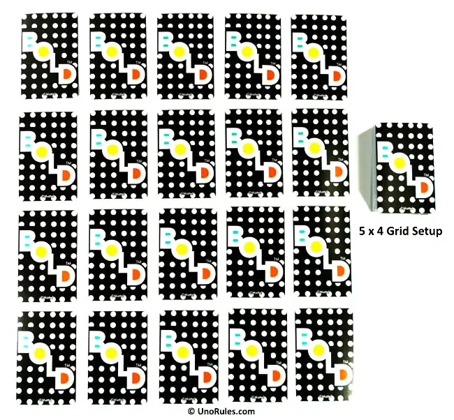 bold game 5x4 grid layout as per bold rules