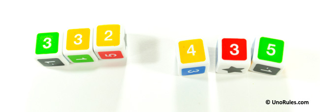 uno dice game dice chain after dice re-roll